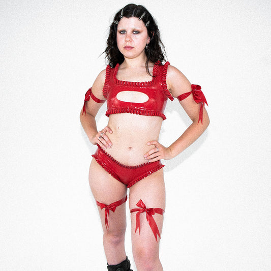 Red D'arcy Mini Crop Top