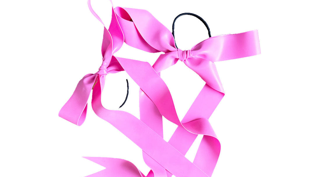 Pink Latex Hair Bows