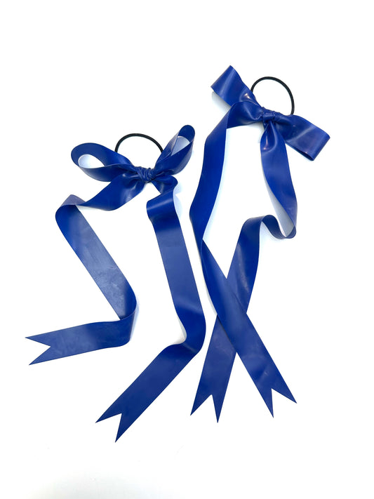 Royal Blue Latex Hair Bows