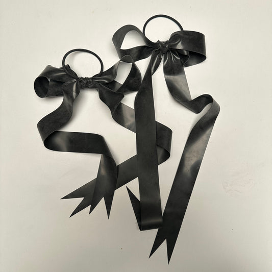 Black Latex Hair Bows