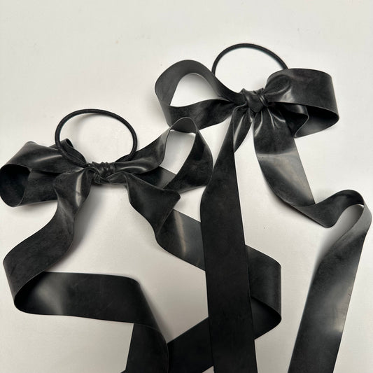 Black Latex Hair Bows