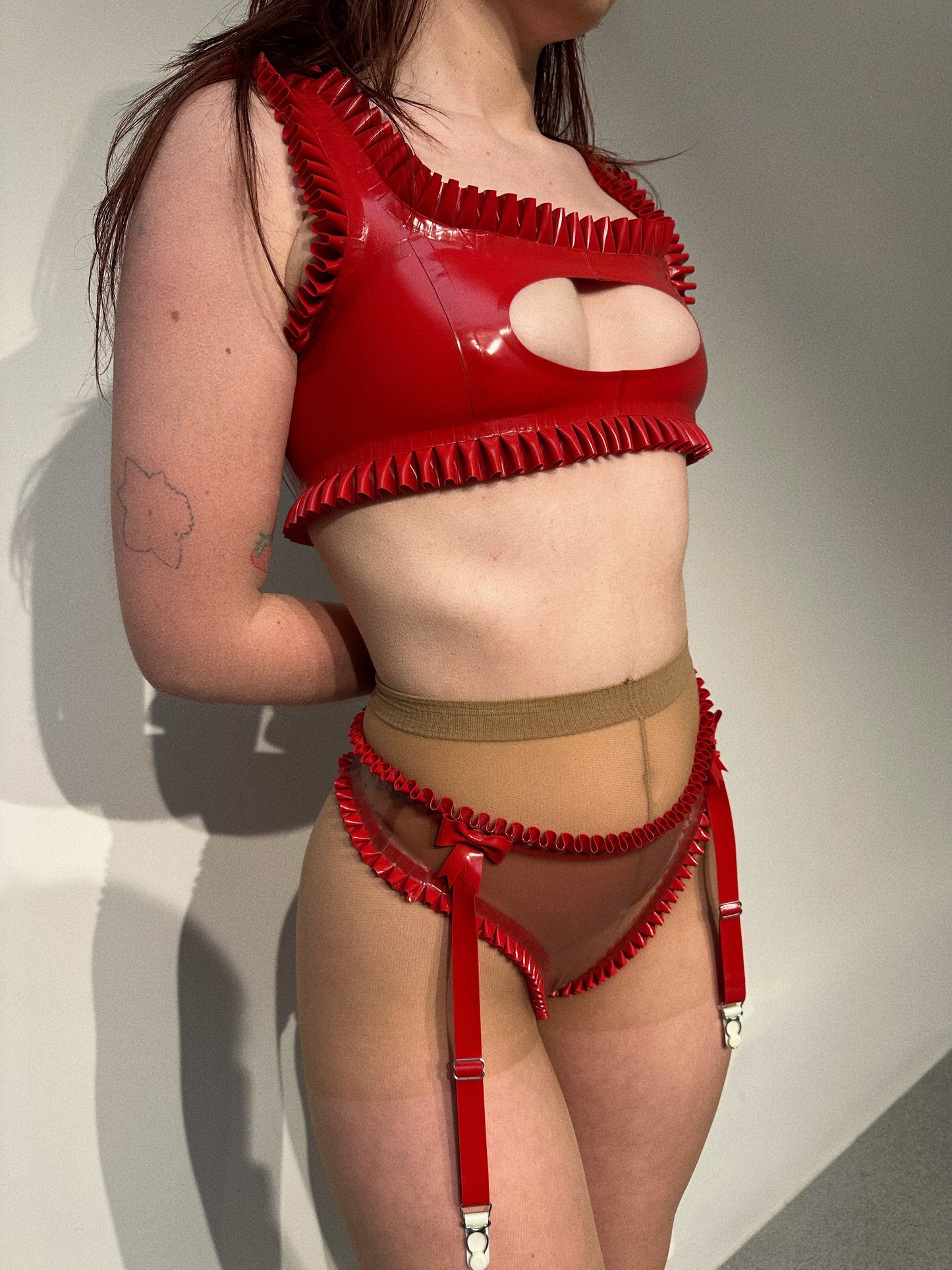 Red Mitzi Suspender Thong