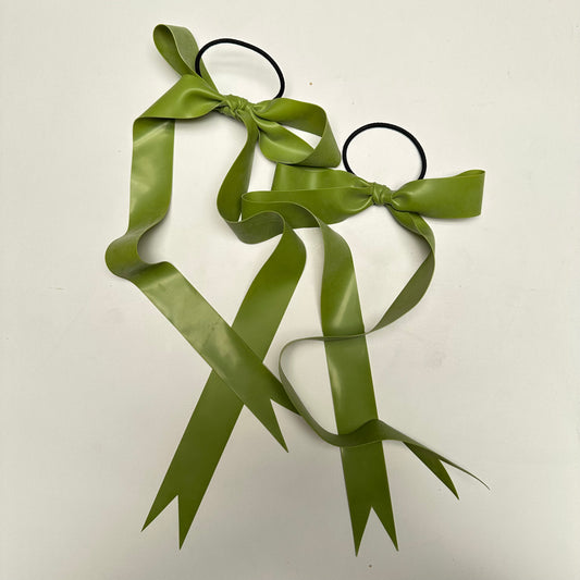 Green Latex Hair Bows